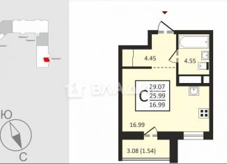 Продаю квартиру студию, 27.5 м2, Владимирская область