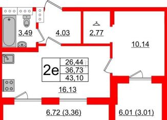 Продается 1-ком. квартира, 43.1 м2, Санкт-Петербург, метро Московская, Алтайская улица, 37