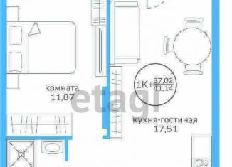 Продажа 1-комнатной квартиры, 37 м2, Тюмень, Калининский округ, Краснооктябрьская улица, 16к1