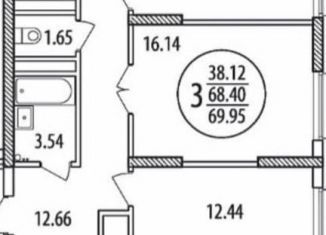 Продается трехкомнатная квартира, 71.1 м2, Уфа, Октябрьский район, Глумилинская улица, 4