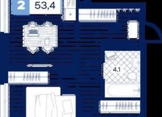 Продается 2-ком. квартира, 53.4 м2, Тюмень, Калининский округ, Пышминская улица, 216А