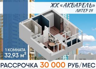 Продается 1-ком. квартира, 33.2 м2, Уфа, улица Лётчика Кобелева, 5/1, ЖК Акварель