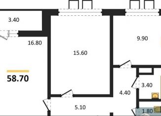 2-ком. квартира на продажу, 58.7 м2, Воронеж, улица Шишкова, 140Б/6