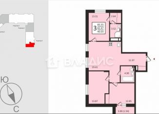 Продажа 3-ком. квартиры, 84 м2, Владимирская область