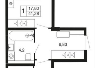 Продается 1-комнатная квартира, 41.3 м2, Апрелевка, Пролетарский тупик, 1