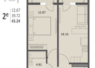 Продается 1-ком. квартира, 43.2 м2, Воронеж