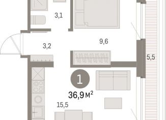 Продаю однокомнатную квартиру, 36.9 м2, Свердловская область