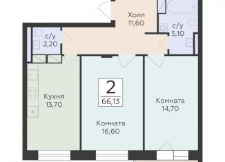 Продажа 2-ком. квартиры, 66.1 м2, Коми, Трудовая улица, 2