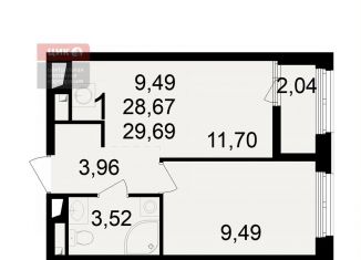 Продажа 1-комнатной квартиры, 29.7 м2, Рязань, Железнодорожный район