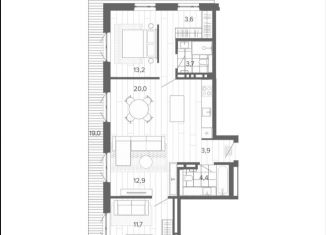 Трехкомнатная квартира на продажу, 92.4 м2, Барнаул, Змеиногорский тракт, 35Бк2