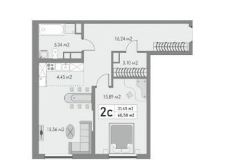 Продажа 2-ком. квартиры, 60.6 м2, Оренбург, жилой комплекс Металлист, 7