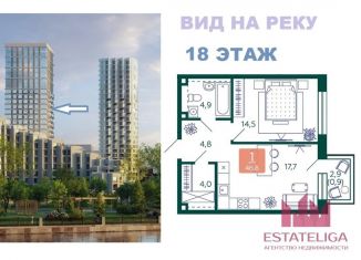 1-комнатная квартира на продажу, 45.9 м2, Москва, Даниловский район, 1-я очередь, к9