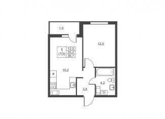 Продаю 1-ком. квартиру, 36.7 м2, Ленинградская область