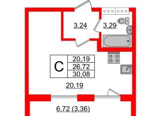 Продажа квартиры студии, 30.1 м2, Санкт-Петербург, Алтайская улица, 37, Московский район