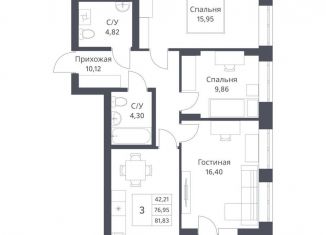 3-ком. квартира на продажу, 77 м2, Новосибирск, метро Заельцовская, Игарская улица, 40/2