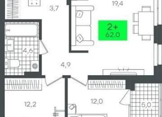 2-ком. квартира на продажу, 62 м2, Тюмень, Калининский округ