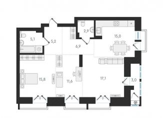 Продается 3-ком. квартира, 79.6 м2, Новосибирск