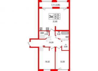 Продается 2-комнатная квартира, 91.9 м2, Санкт-Петербург, Алтайская улица, 37, муниципальный округ Звёздное