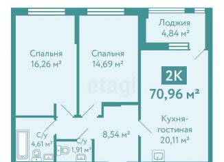 Продажа 2-ком. квартиры, 71 м2, Тюмень, улица Павла Никольского, 2