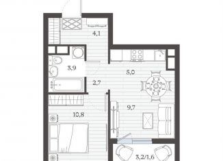 Продается двухкомнатная квартира, 37.7 м2, Дербент