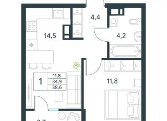 Продаю однокомнатную квартиру, 38.6 м2, Забайкальский край, микрорайон Хороший, 15