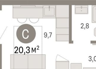 Квартира на продажу студия, 20.3 м2, Екатеринбург, метро Чкаловская