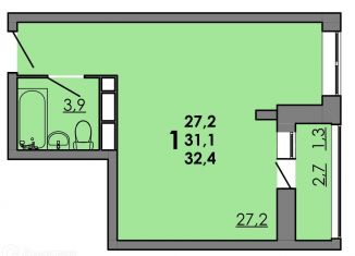 Продам квартиру студию, 31.1 м2, Ростов-на-Дону, Советский район