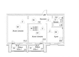 Продажа двухкомнатной квартиры, 54 м2, посёлок железнодорожной станции Высокая Гора, Пролетарская улица, 14