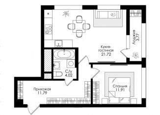 Продается 1-ком. квартира, 53.2 м2, Тула