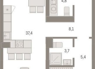 Продам двухкомнатную квартиру, 106.6 м2, Новосибирск, метро Октябрьская