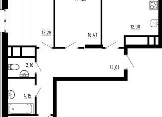 Продам 3-ком. квартиру, 77.2 м2, Казань, жилой комплекс Притяжение, 2