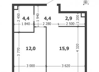 Однокомнатная квартира на продажу, 39.6 м2, Москва, 3-я очередь, к6, метро Нагатинская