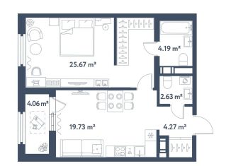 Продается 1-комнатная квартира, 58.5 м2, Санкт-Петербург, Московский район