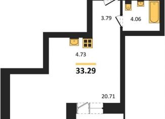 Квартира на продажу студия, 33.3 м2, Новосибирская область, Игарская улица, 40/2