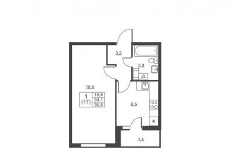 Продаю 1-ком. квартиру, 35.5 м2, Ленинградская область