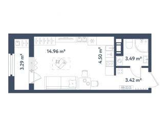 Продам квартиру студию, 28 м2, Санкт-Петербург, Московский район