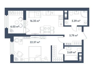 Продается 1-комнатная квартира, 56.6 м2, Санкт-Петербург, Московский район