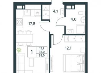 Продаю 1-комнатную квартиру, 38 м2, Забайкальский край