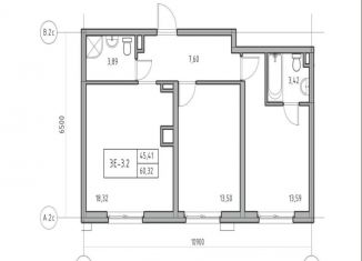 2-ком. квартира на продажу, 60.3 м2, Санкт-Петербург, муниципальный округ Невский