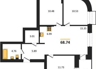 Продажа 3-ком. квартиры, 68.7 м2, Новосибирск, Калининский район, Игарская улица, 40/2