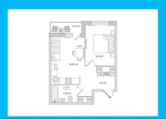 Продам 1-ком. квартиру, 40.5 м2, деревня Новосаратовка, улица Первых, 4к5