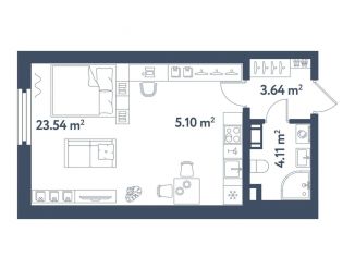 Продам квартиру студию, 36.4 м2, Санкт-Петербург, Московский район