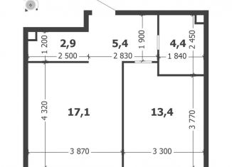 Продам 1-ком. квартиру, 43.2 м2, Москва, ЮАО, 3-я очередь, к6