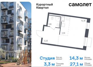 Продается квартира студия, 27.1 м2, посёлок Песочный, Школьная улица, 80