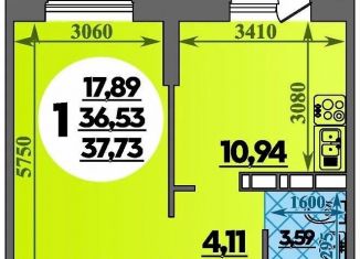 Однокомнатная квартира на продажу, 38 м2, Ростов-на-Дону, Октябрьский район, Уланская улица, 17с1