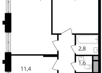 Продам 2-комнатную квартиру, 56.1 м2, Москва, метро Академика Янгеля