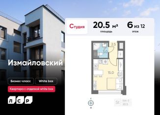 Продажа квартиры студии, 20.5 м2, Санкт-Петербург, муниципальный округ Измайловское