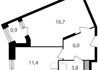 Продается 1-комнатная квартира, 38.8 м2, Москва, метро Академика Янгеля