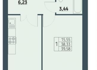 Продам однокомнатную квартиру, 39.6 м2, Красноярск