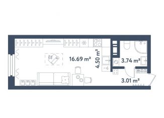 Продаю квартиру студию, 27.9 м2, Санкт-Петербург, Московский район